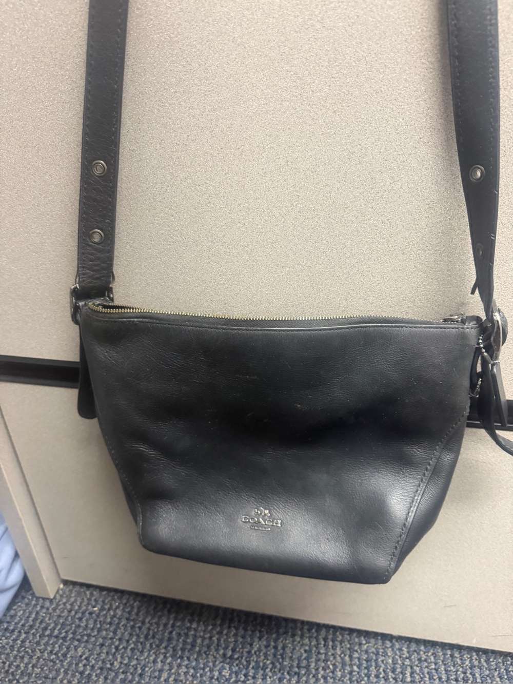 Coach Black  Leather Shoulder Bag